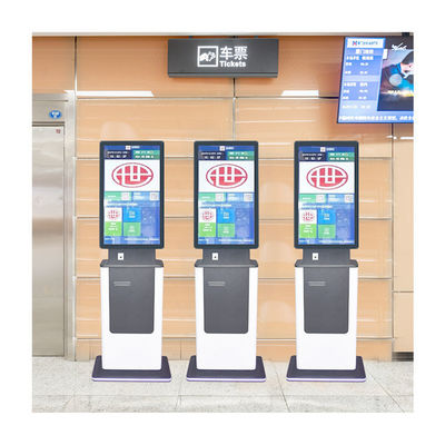 購入 フロアスタンド 27インチセルフサービス タッチスクリーン情報キオスク チケットプリンタ online manufacture