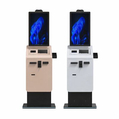 購入 27 32 インチのタッチ スクリーン セルフ サービス支払いキオスク、パスポート スキャナー カード ディスペンサー キャッシュ コイン リサイクラー SDK が有効 online manufacture