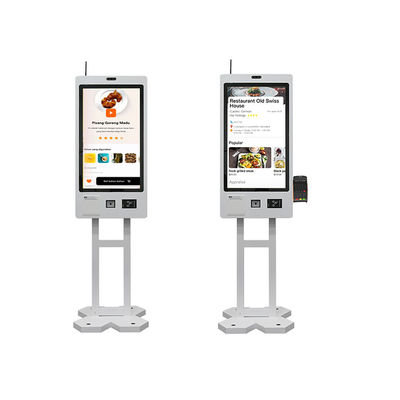 21.5 Inch Floor Standing Interactive Self Service Payment Kiosk Automatic Touch Screen Kiosk Self Ordering Machine