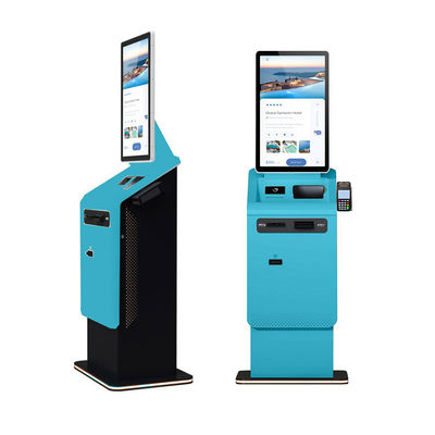 27 32 Inch POS Floor Stand Payment Kiosks Self Service Passport Scanner NFC Thermal Printer Cash Coin Payment Kiosk Terminal