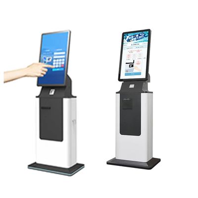 ホテルのチェックインキオスク 触覚画面 ビル受付機とオプションのQRコード