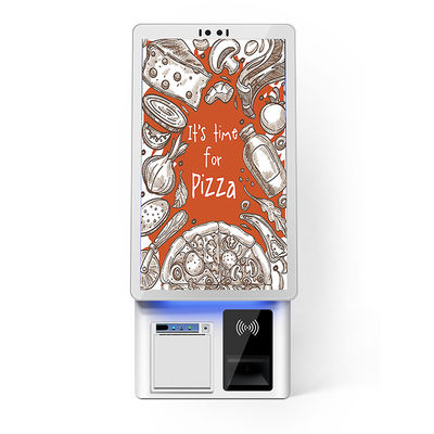 21.5インチ フロアスタンド型セルフサービス注文機 Android POSターミナル キオスク タッチスクリーン バーコードスキャナー サーマルプリンター搭載