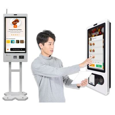 フロアスタンド 自動注文キオスク 安全な取引のためのQRとRFIDリーダー