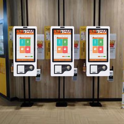 27インチセルフサービス注文キオスク チケットプリンタ QRスキャナーとRFIDリーダー